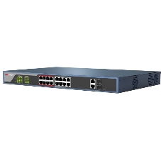 Коммутатор Hikvision DS-3E0318P-E(B), 16×1 Гбит/с PoE + 2×1 Гбит/с, неуправляемый