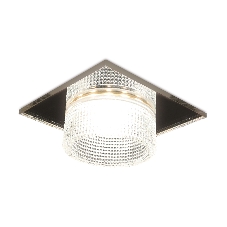Светильник Ambrella light TN355 CH/CL хром/прозрачный GU5.3+3W (LED WHITE) 95*95*45