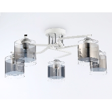 Светильник Ambrella light TR303219/5 WH/CH/SM белый/хром/дымчатый E27*5 max 60W D580*250