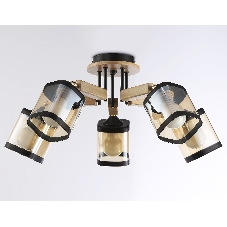 Светильник Ambrella light TR9529/5 BK/GD/TI черный/золото/янтарь E27*5 max 40W D670*260