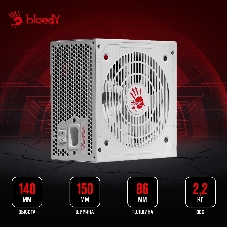 Блок питания Bloody BD-PS750G, 750Вт, 80 PLUS Gold, 120мм, белый