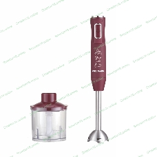 Блендер погружной Willmark WHB-1250PS (500Вт,рег.скор,турбо режим,Soft touch, измельчитель,бордовый)