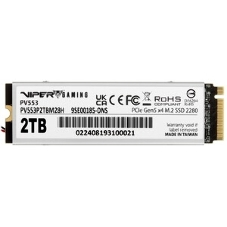 Накопитель SSD Patriot Viper PV553, 2Tb, PCIe 5.0 x4, M.2 2280, NVMe, R/W 12400/11800, активное охлаждение