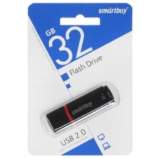 Флешка USB Smartbuy Crown black (SB32GbCRW-K), 32Gb, USB 2.0, R/W 15/5, черный/красный