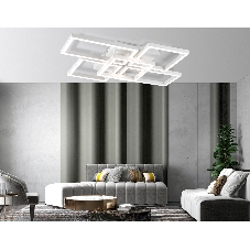 Потолочный светодиодный светильник Ambrella light FA1011/4+1 WH белый 90W 3000K-6400K 710*490*95 (ПДУ ИК)
