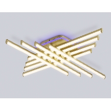Потолочный светодиодный светильник Ambrella light FL6263 GD золото 115W 3000K-6400K+RGB 810*810*130 (ПДУ ИК)