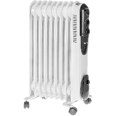 Обогреватель масляный Neoclima NC 9309, белый/черный, 2000 Вт, 25 м2, термостат