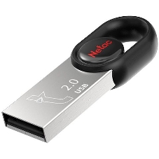 Флешка USB Netac UM2 (NT03UM2N-032G-20BK), 32Gb, USB 2.0, R/W 100/40, серебристый/черный
