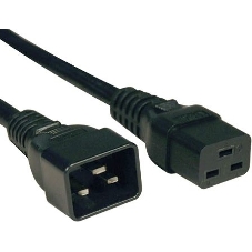 Кабель питания IEC 320 C19 - IEC 320 C20 (3x1.5), 16A, прямая вилка, 1м, черный Hyperline PWC-IEC19-IEC20-1.0-BK