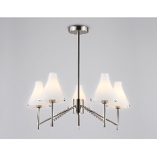 Люстра Ambrella light LH57123/5 SN/FR никель/белый матовый E14/5 max 40W D650*590