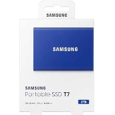 Внешний SSD Samsung T7, 2TB, USB 3.2 Gen 2 Type-C, R/W 1050/1000, синий