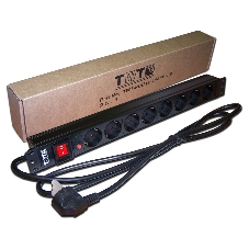Блок распределения питания Lanmaster TWT-PDU19-16A8P-3.0 гор.размещ. 8xSchuko базовые 16A C14 3м