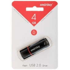 Флешка USB Smartbuy Crown black (SB4GBCRW-K), 4Gb, USB 2.0, R/W 25/15, черный/красный