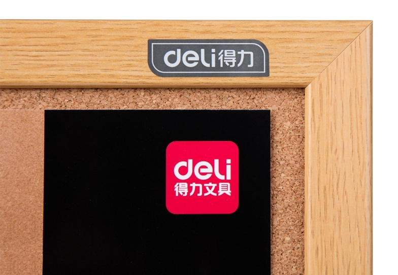 Доска пробковая Deli 8765 пробка желтый 90x120 см деревянная рама