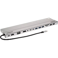 Адаптер VCOM TypeC -->3*USB3.0+2*USB2.0+VGA+RJ45+SD+TF+AUD+HDMI+DP+2*USB3.1 Data+PD