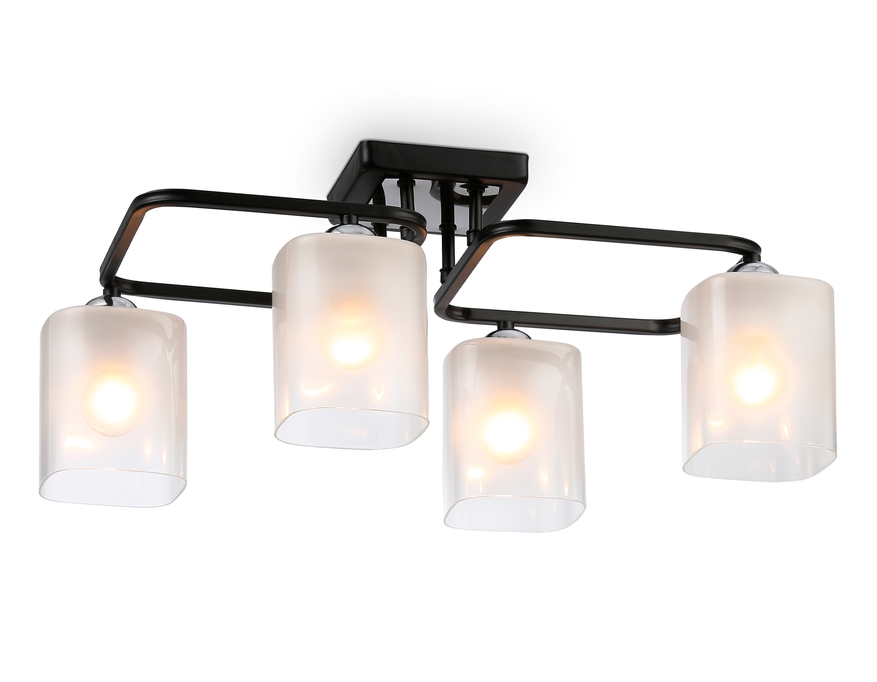Светильник Ambrella light TR303222/4 BK/CH/FR черный/хром/белый матовый E27*4 max 60W 530*290*220