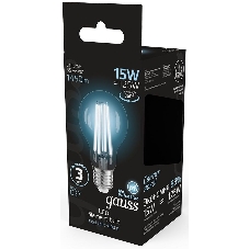 Лампа cветодиодная Gauss Filament А60 15W 1450lm 4100К Е27 LED 1/10/40