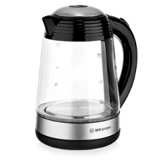 Чайник электрический BRAYER BR1012 2200 Вт, 1.7 л, высококач.стекло, подсвет, автоотключ при закипании