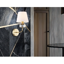 Настенный светильник Ambrella light LH71255 BS/WH латунь/белый E14 max 40W 210*160*310