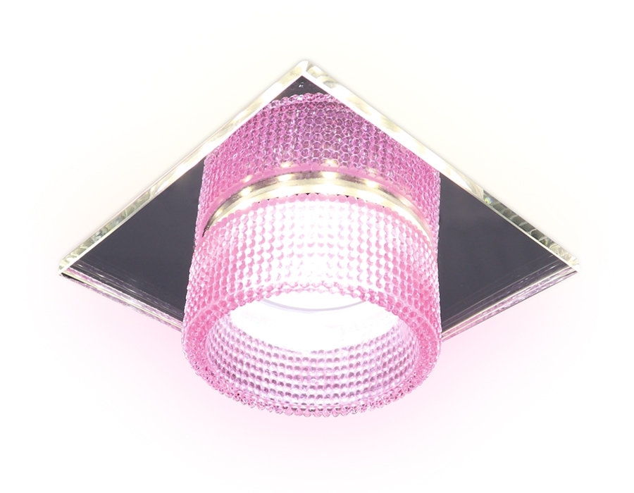 Светильник Ambrella light TN356 CH/PI хром/розовый GU5.3+3W (LED COLD) 95*95*45