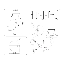 Настенный светильник Ambrella light LH71255 BS/WH латунь/белый E14 max 40W 210*160*310