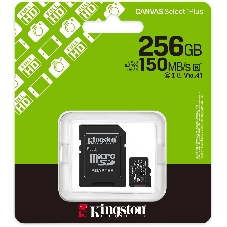 Флеш карта microSDXC 256Gb Kingston SDCS3/256Gb Canvas Select Plus + adapter