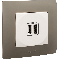 Зарядное устройство с двумя USB-разьемами 240В/5В 2400мА, Etika, белый Зарядное устройство с двумя USB-разьемами 240В/5В 2400мА, Etika, белый