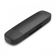 Кард-ридер Vention CLKB0/черный/SD,SDHC,SDXC,TF,micro-SD,micro-SDXC,miсro-SDHC/USB 3.0/Type C/OTG/пластик