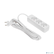 Удлинитель Rexant STANDARD 3 гнезда, 5 м, 2х1,0мм², б/з, белый