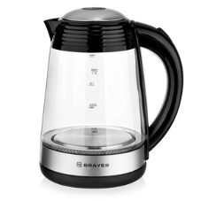 Чайник электрический BRAYER BR1012 2200 Вт, 1.7 л, высококач.стекло, подсвет, автоотключ при закипании