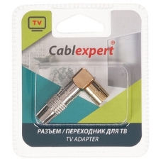 Разъем Cablexpert TVPL-08,TV (мама) позолоченный, латунь OD8.5, 90 градусов, блистер
