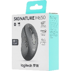 Мышь беспроводная Logitech Signature M650 графитовый, 4000 dpi, радиоканал, Bluetooth, USB, кнопки - 5