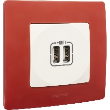 Зарядное устройство с двумя USB-разьемами 240В/5В 2400мА, Etika, белый Зарядное устройство с двумя USB-разьемами 240В/5В 2400мА, Etika, белый