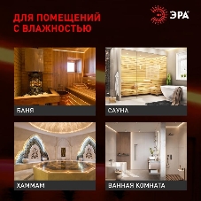 Лента светодиодная LS2835-9.6-120-24-3000K-IP68-5м 24В термостойкая для бани тепл. бел. (в комплекте: 2 заглушки; 10 крепежей)(уп.5м) Эра Б0062320