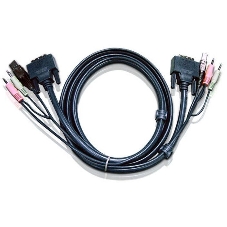 Кабель ATEN KVM USB(тип А Male)+DVI-D(Male)+2хАудио(Male) (-) USB(тип B Male)+DVI-D(Male)+2хАудио(Male) 1,8м., черный. CABLE DVI/USBA/SP.MC-DVI/USB B 1.8M