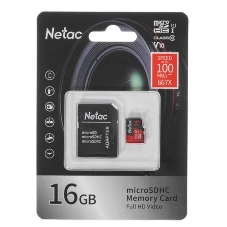 Флеш карта NeTac MicroSD card P500 Extreme Pro 16Gb, retail version w/SD adapter