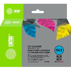 Картридж струйный Cactus CS-3JA24AE 963 пурпурный пигментный (11 мл) для HP OfficeJet 9010/9012/9013/9014/9015/9016/9019/9020/9025