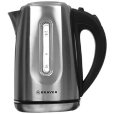 Чайник электрический BRAYER BR1014, 2200 Вт, 1.7 л, нержав.сталь, индикат. уровн. воды, автоотключ