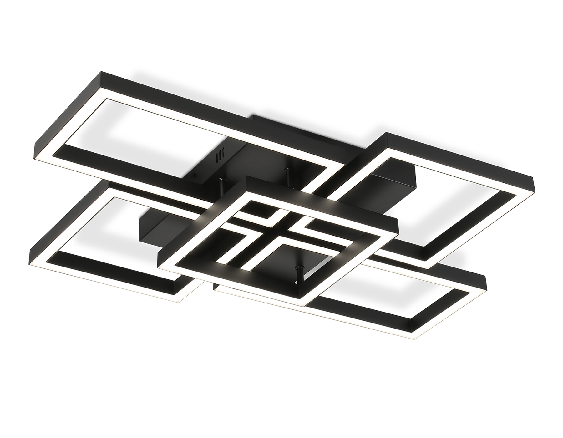 Потолочный светодиодный светильник Ambrella light FA1012/4+1 BK черный 90W 3000K-6400K 710*490*95 (ПДУ ИК)