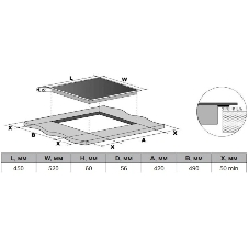 Индукционная варочная поверхность Darina 6P EI 3302 B, 3 конфорки, стеклокерамика, 6400 Вт