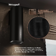 Вытяжка пристенная Weissgauff Tubus Black 90 Edition черный, 31 см, 900 куб. м/ч, 61 дБ