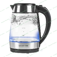 Чайник электрический Galaxy Line GL 0558, черный, стекло, 2200 Вт, 1.7 л