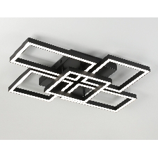 Потолочный светодиодный светильник Ambrella light FA1012/4+1 BK черный 90W 3000K-6400K 710*490*95 (ПДУ ИК)