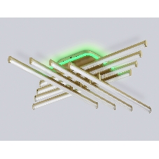 Потолочный светодиодный светильник Ambrella light FL6263 GD золото 115W 3000K-6400K+RGB 810*810*130 (ПДУ ИК)