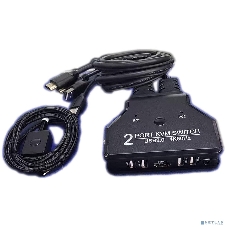 ORIENT HS21HC, HDMI KVM переключатель на 2 устройства, порты HDMI + 2xUSB (клавиатура+мышь) + 2xUSB 2.0, поддержка 4K@60Hz, встроенные кабели 2xHDMI+2xUSB2.0 1.2 метра, (33330)