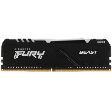 Оперативная память Kingston Fury Beast, DDR4, 8GB (1x8GB), 3600MHz, CL17, DIMM, с радиатором, RGB, черный