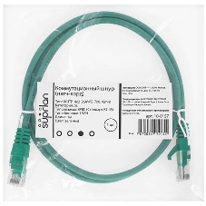 Патч-корд Suprlan 10-0157 UTP RJ-45 вил.-вилка RJ-45 cat.5e 1м зеленый LSZH 24AWG