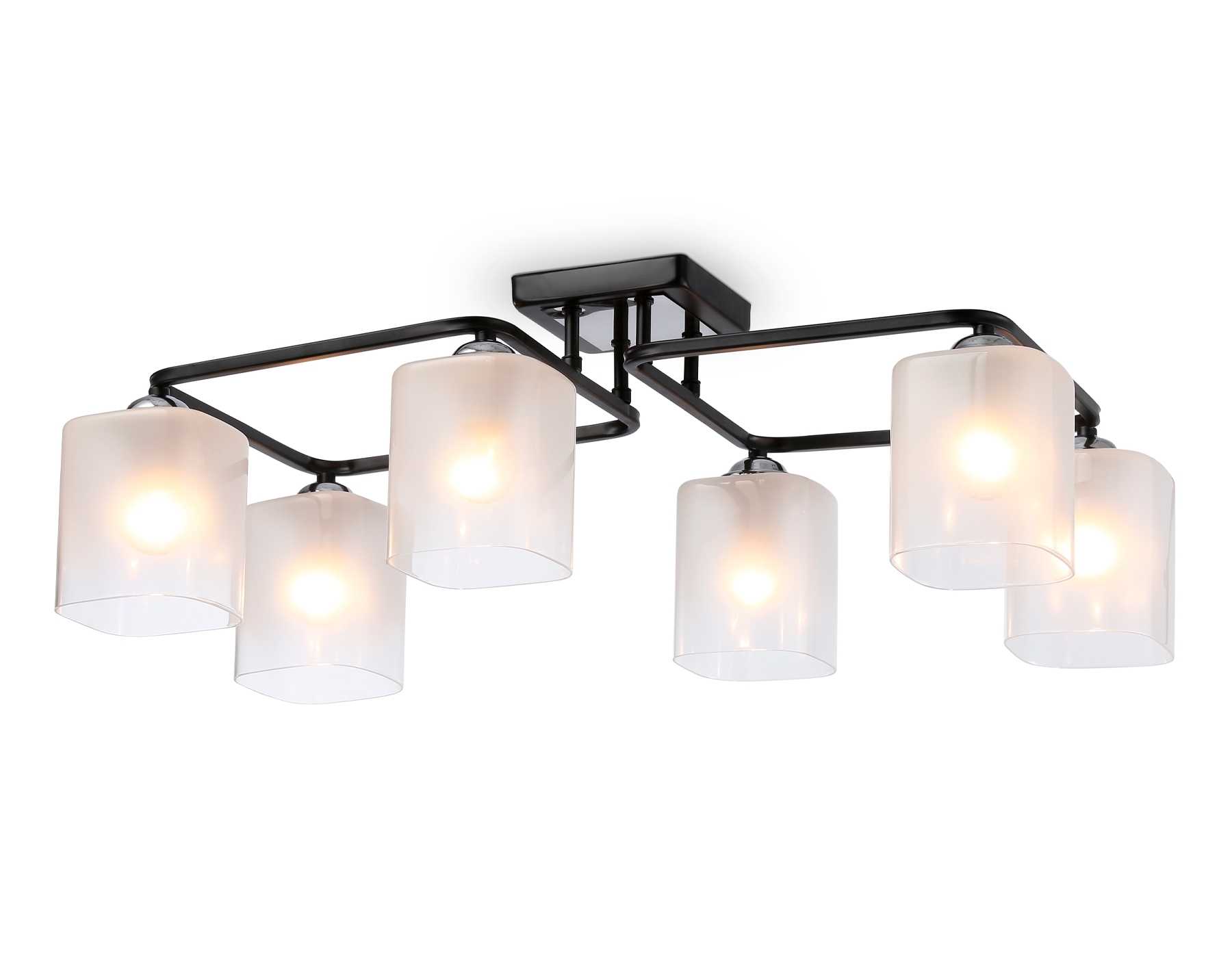 Светильник Ambrella light TR303224/6 BK/CH/FR черный/хром/белый матовый E27*6 max 60W 615*390*220