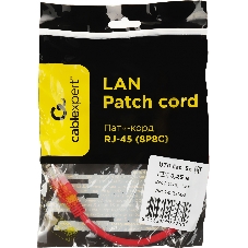 Патч-корд UTP Cablexpert cat.5e, 0.25м, литой, многожильный, красный