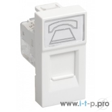 Розетка телефонная RJ-11 IEK (CKK-40D-RT1-K01) РКФ-10-00-П кат.3 (на 1 модуль) ПРАЙМЕР белая